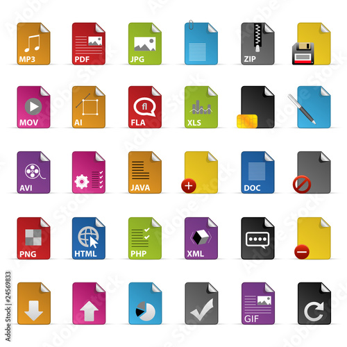 Farbige Dokumentenicons