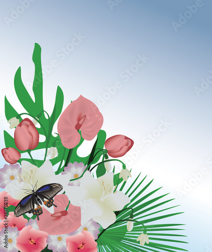 card design with stylized flower