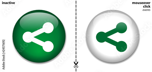 SHARE-MORE Web Buttons (ACTIVE [mouseover|click] & INACTIVE pair