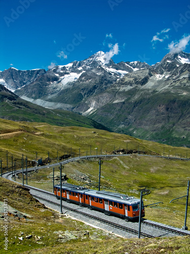 Gornergrat train in Switzerland Alps © ecstk22