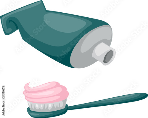 Toothbrush with toothpaste and tube