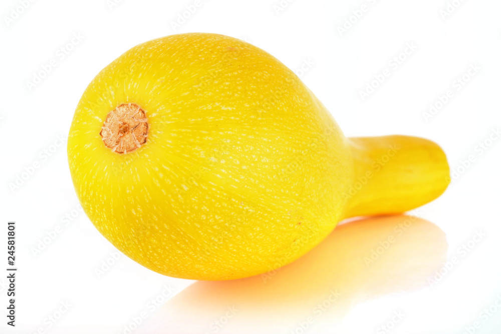 Yellow zucchini vegetable isolated on white background