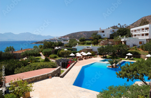 Fototapeta Naklejka Na Ścianę i Meble -  Recreation area of luxury hotel, Crete, Greece