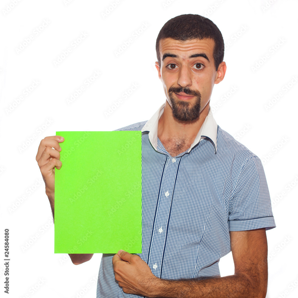 Young Happy Man with Empty Form Young Happy Man with Empty Form