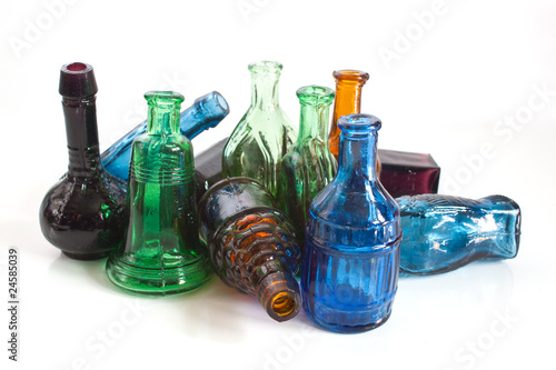 colourful old style bottles