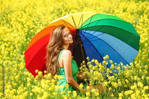 woman under umbrella