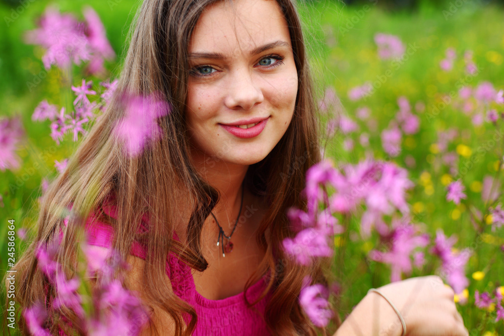 woman on pink flower field woman on pink flower field