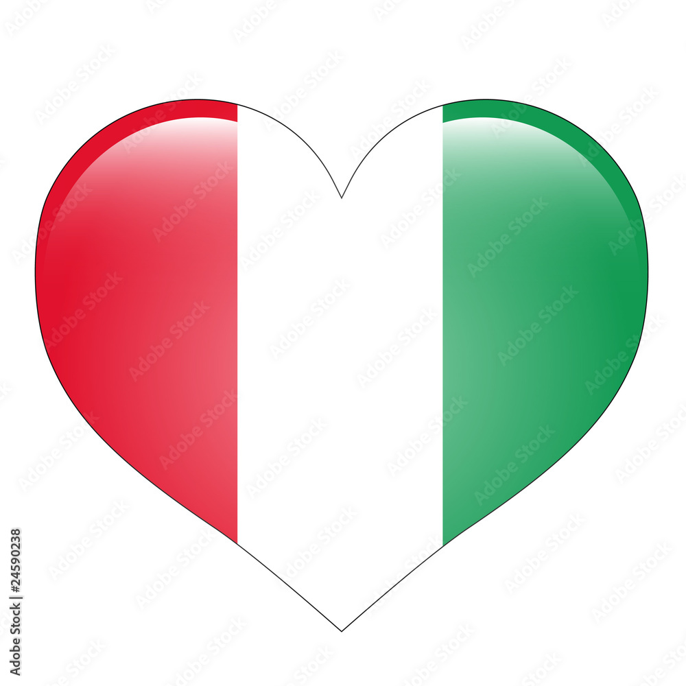 Herz Flagge - Italien Stock Illustration
