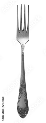 Silver fork with clipping path