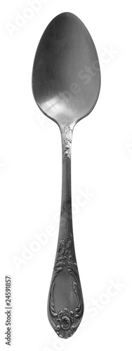 silver spoon with clipping path