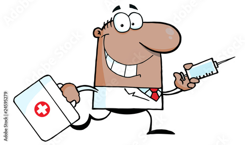 African American Doctor Running