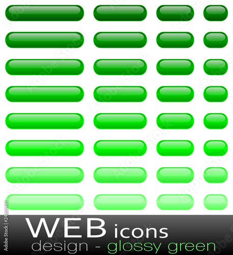 webicon vectorset - glossy green