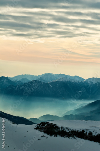 Foggy mountain scenery