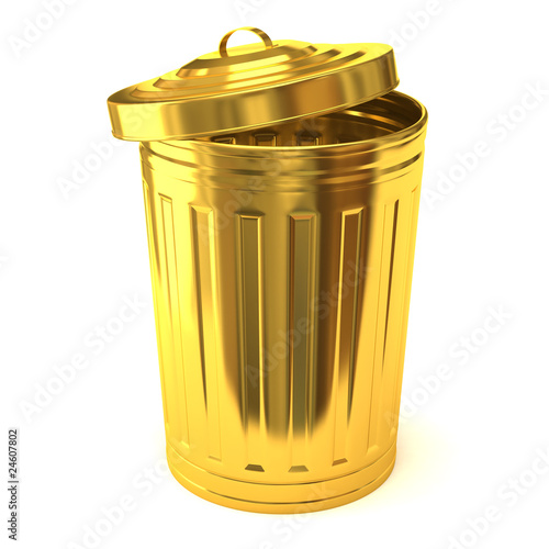 Gold trash can