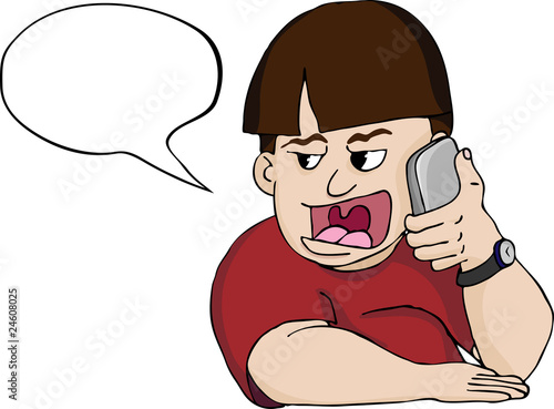 Schilderij op canvas Loud Mouth Man on Phone