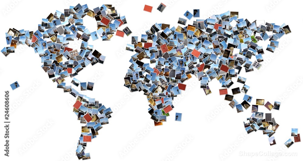 Obraz premium Roma pictures in the world - Isolated on white background