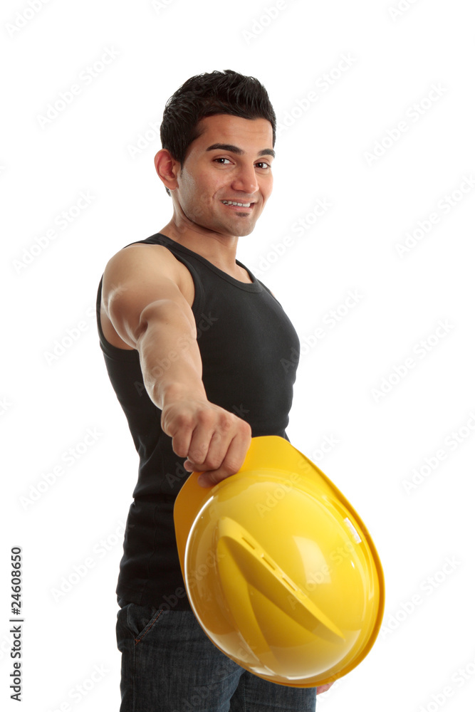 Friendly construction worker or builder Friendly construction worker or builder