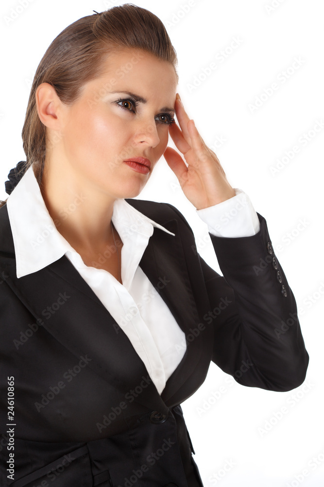 thinking modern business woman isolated on white thinking modern business woman isolated on white
