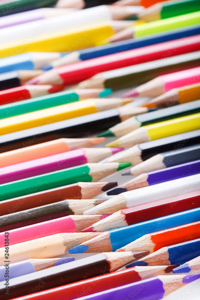 Color pencils on white background Color pencils on white background