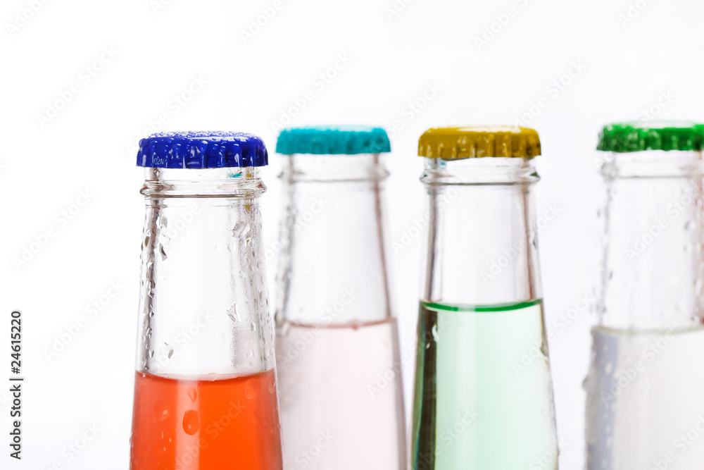 bottles with tasty drink bottles with tasty drink