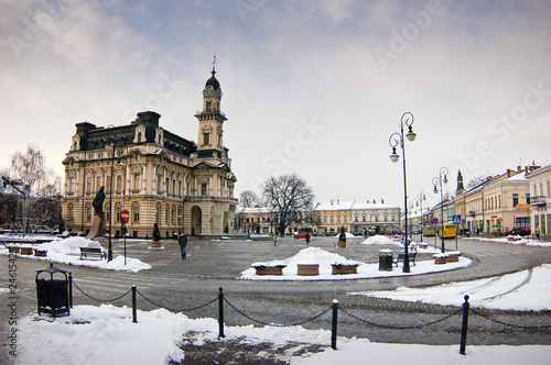 Town hall at provincial city in Poland.