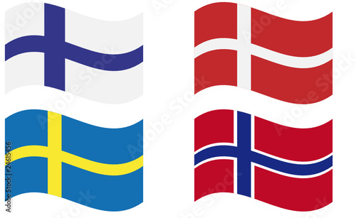 Flaggen Skandinavien wehend