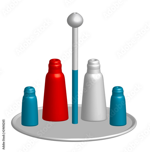 Table set spices, vector