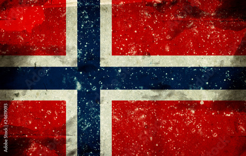Flag of Norway - Grunge style illustration