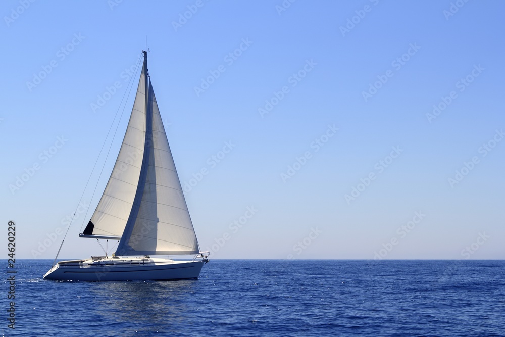 beautiful sailboat sailing sails blue Mediterranean