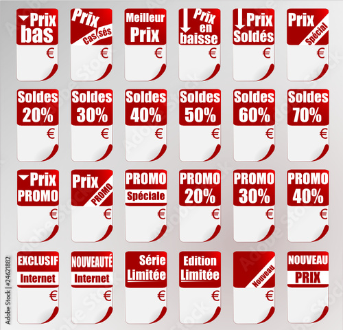 ètiquettes pris bas, soldes,en baisse,cassés