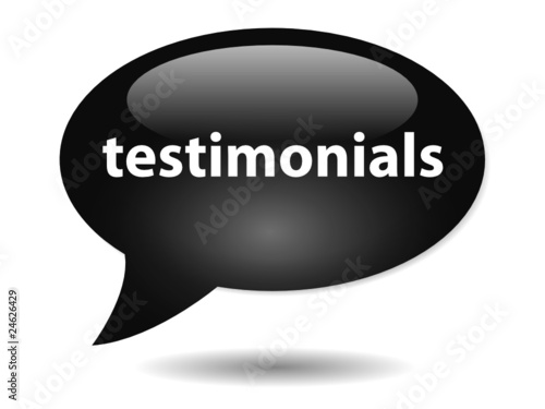TESTIMONIALS Speech Bubble Icon (web button PR kudos business)