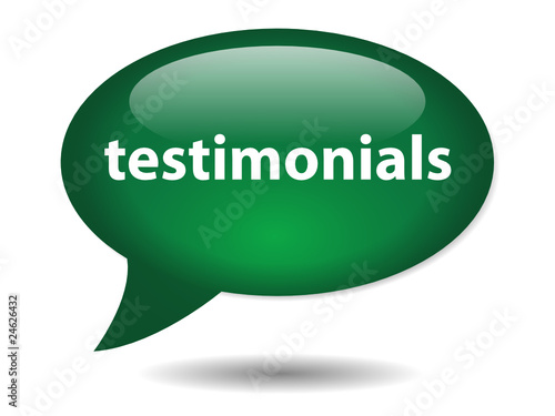 TESTIMONIALS Speech Bubble Icon (web button kudos business PR)