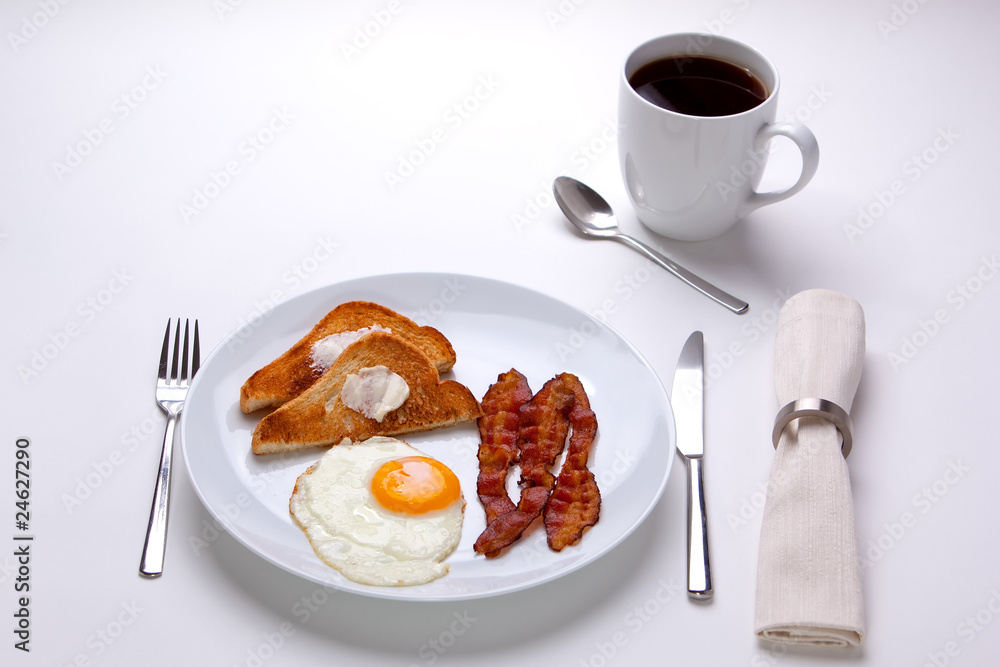 Bacon and Eggs with Coffee