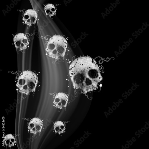 abstract background with skulls