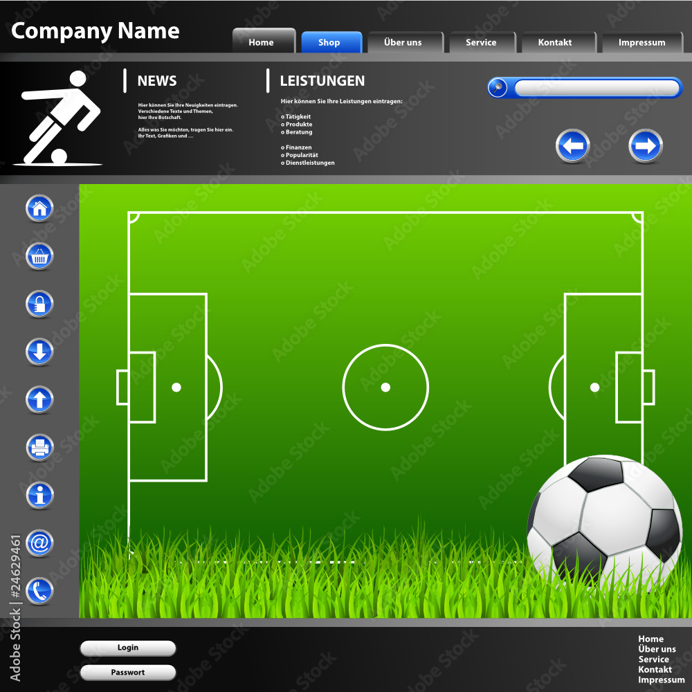 Naklejka premium Fussball Homepage