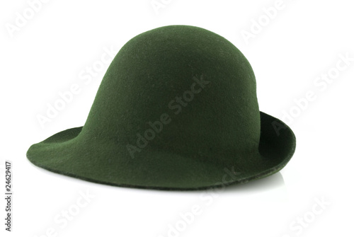 Simple green felt hat