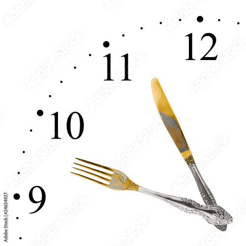 Clock made of fork and knife