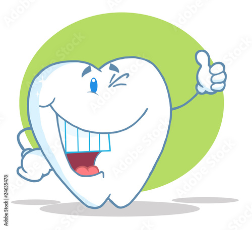 Happy Smiling Tooth Cartoon Character