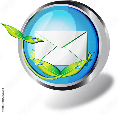 pulsante busta azzurro