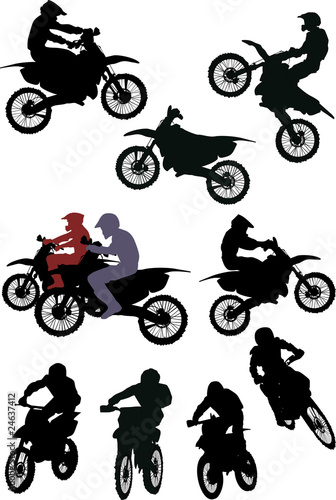 set of racer silhouettes