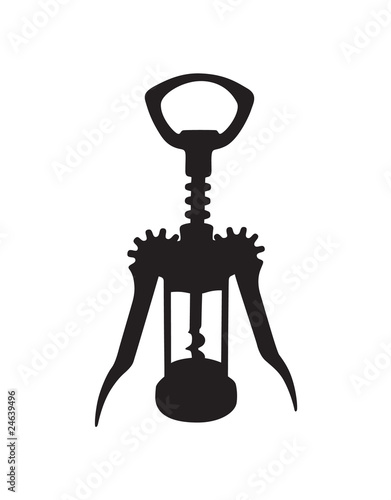 Corkscrew (wine opener) on white. Vector illustration