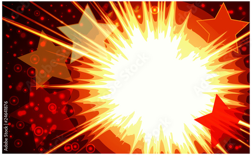 Vector illustration of colorful stars explode.