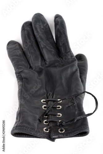 Leather glove on white