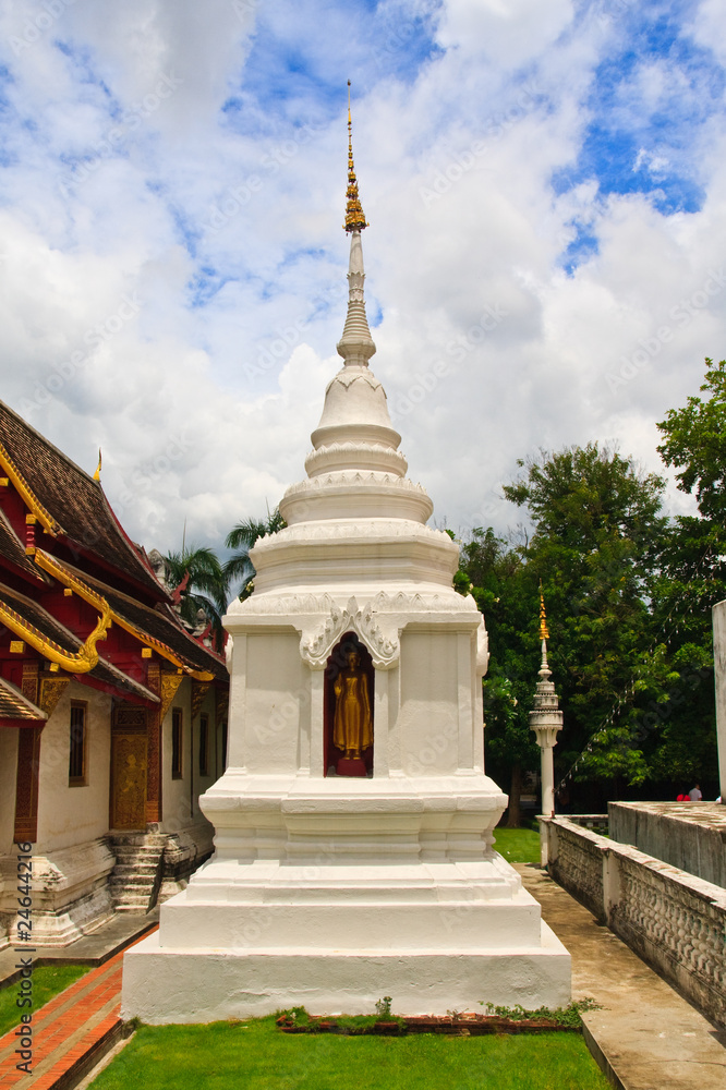 White relic in Wat Phra Singh, Chiang Mai