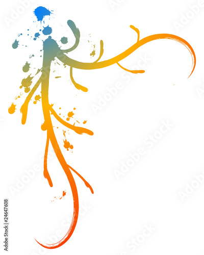 painted rainbow decorative floral corner