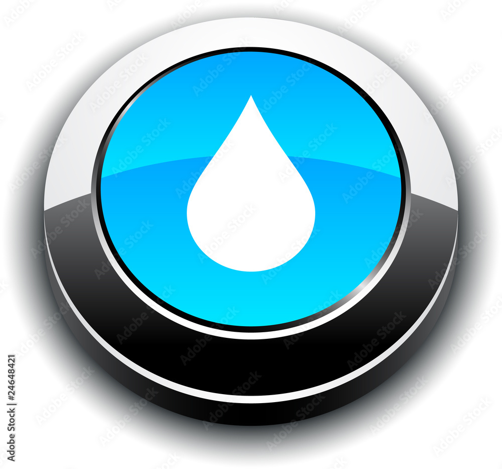 Rain 3d round button.