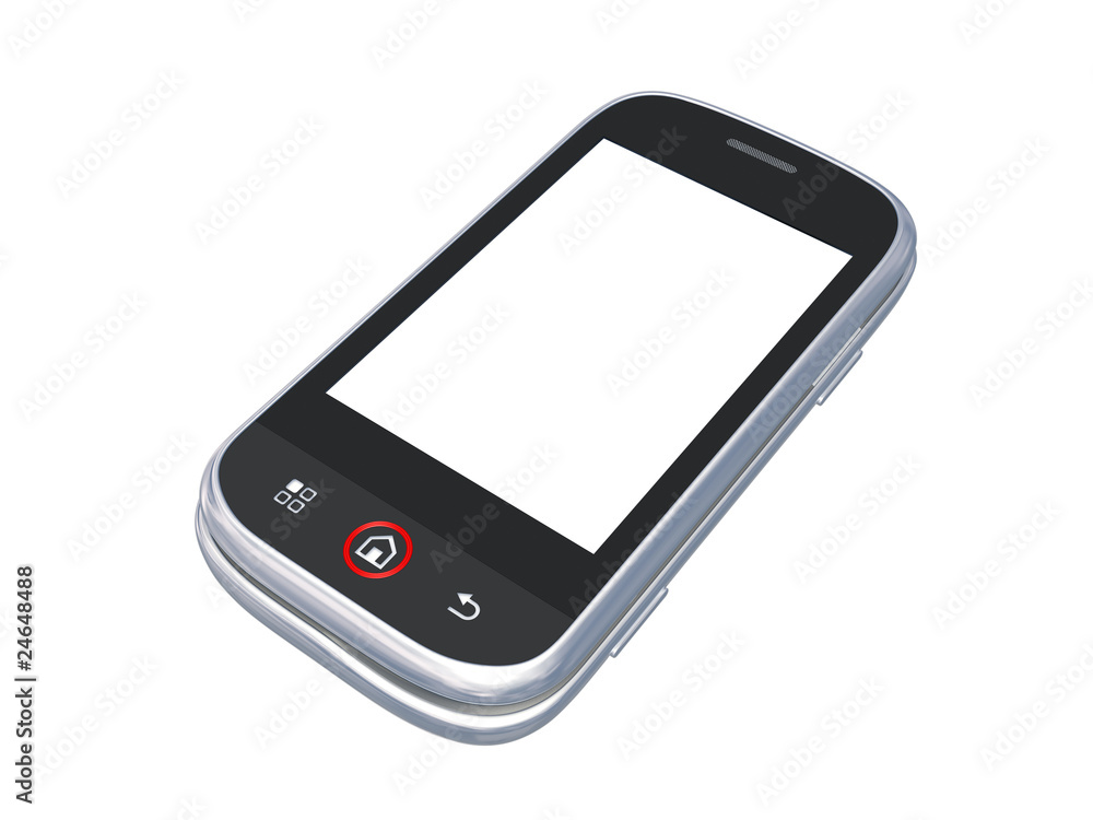 cell phone isolated on white with clipping path. 3D render cell phone isolated on white with clipping path. 3D render