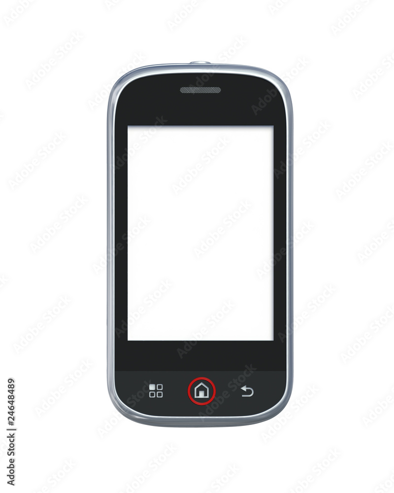 mobile phone isolated on white with clipping path. 3D render mobile phone isolated on white with clipping path. 3D render