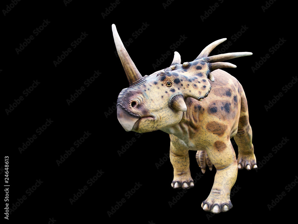 Fototapeta premium Dinosaurier vor schwarzem Hintergrund