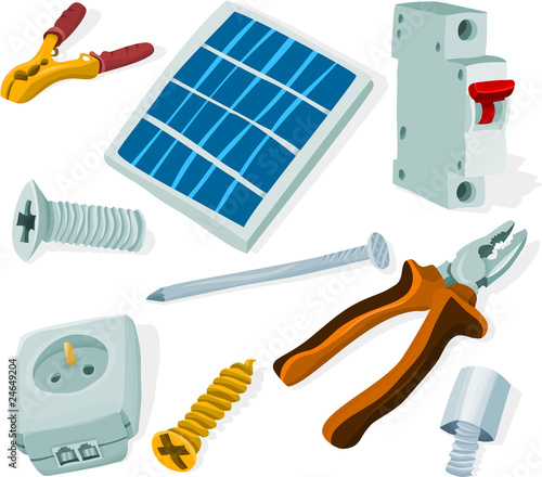 Set of a building tools and materials B